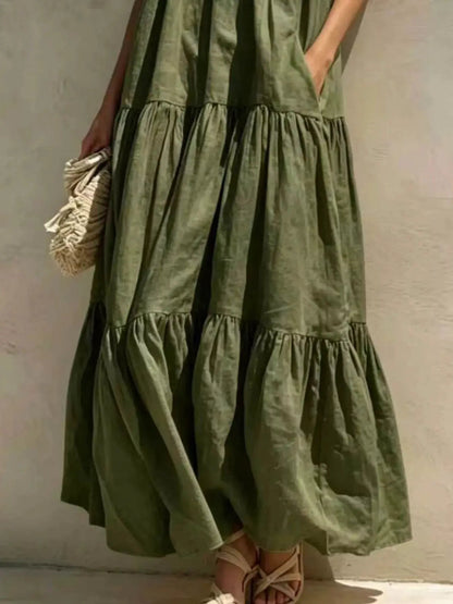 Tiered Scoop Neck Maxi Dress - Bitsy Gypsy Boutique