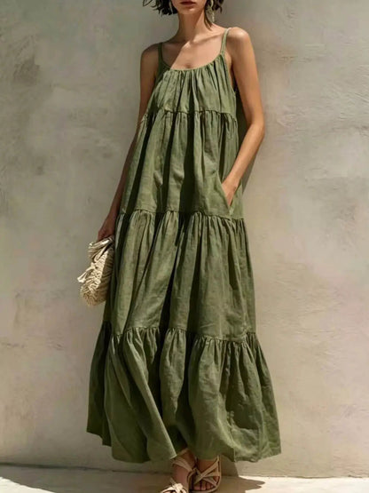 Tiered Scoop Neck Maxi Dress - Bitsy Gypsy Boutique
