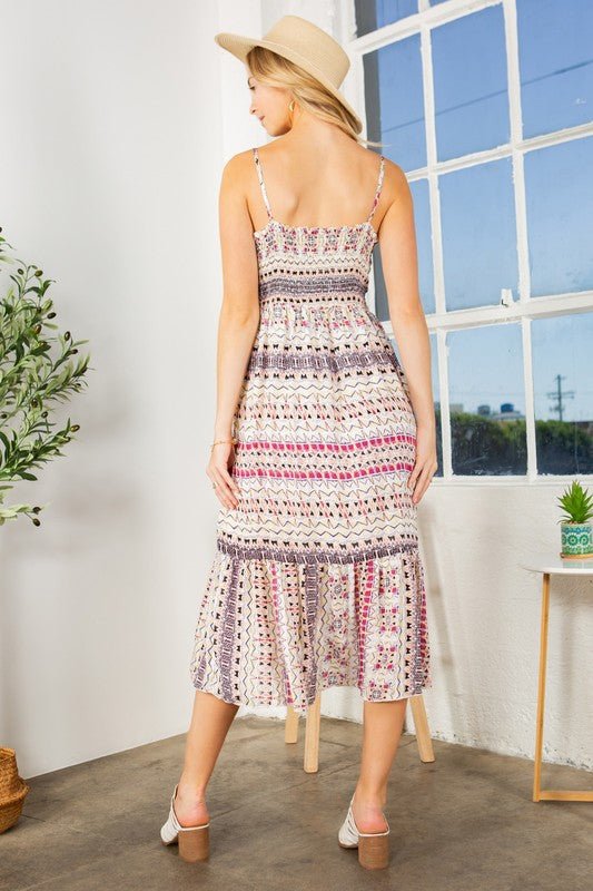 Tribal Print Tiered Dress - Bitsy Gypsy Boutique