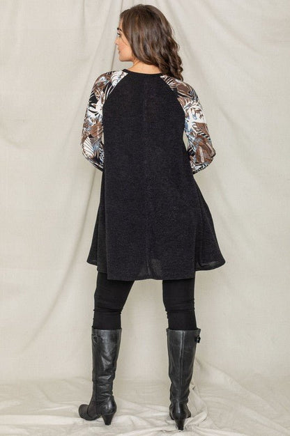 Tropical Sleeve A line Tunic Dress - Bitsy Gypsy Boutique