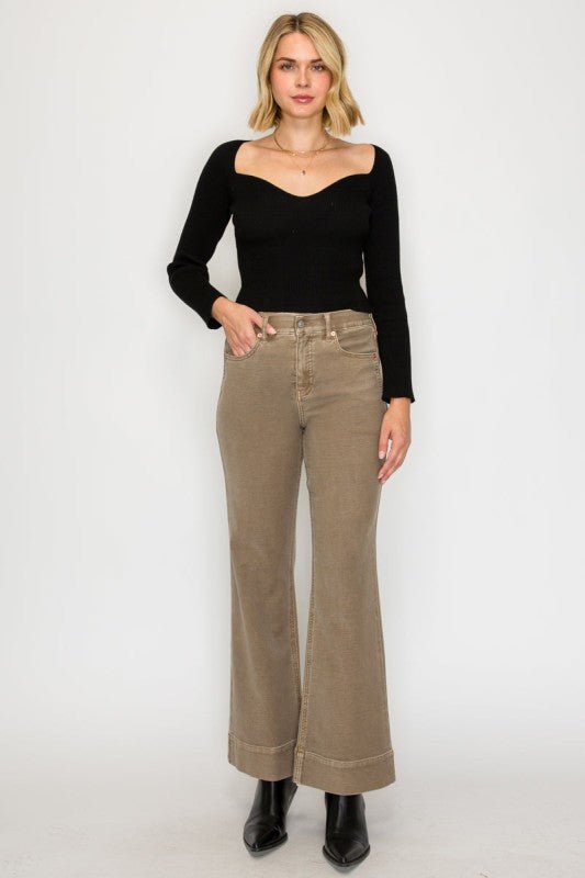 TUMMY CONTROL HIGH RISE HOLLY FLARE PANTS - Bitsy Gypsy Boutique