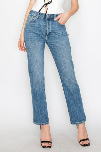 Tummy Control High Rise Slim Straight Jeans - Bitsy Gypsy Boutique