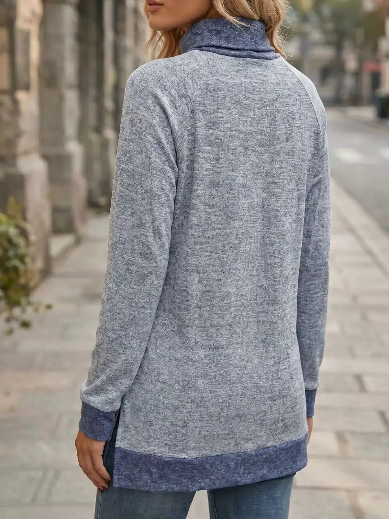 Turtleneck Raglan Sleeve T-Shirt by Trendsi