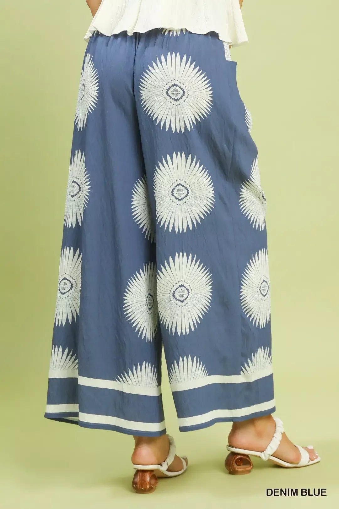 Umgee Abstract Border Print Wide Leg Pants - Bitsy Gypsy Boutique