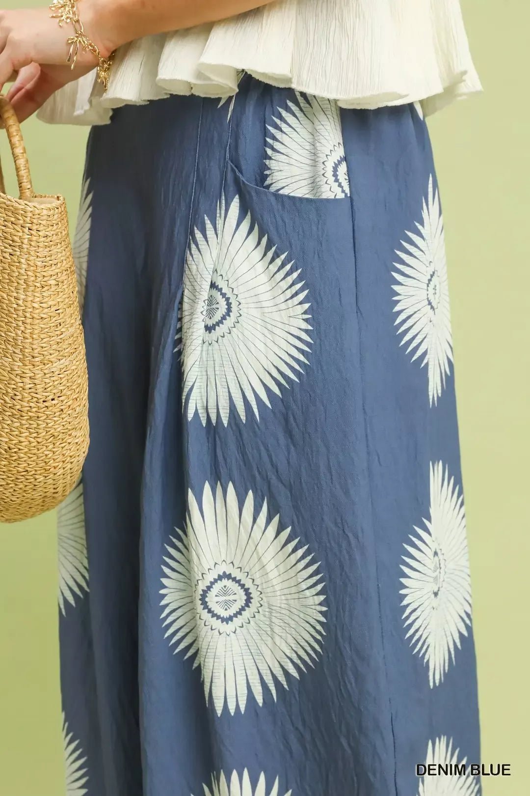 Umgee Abstract Border Print Wide Leg Pants - Bitsy Gypsy Boutique
