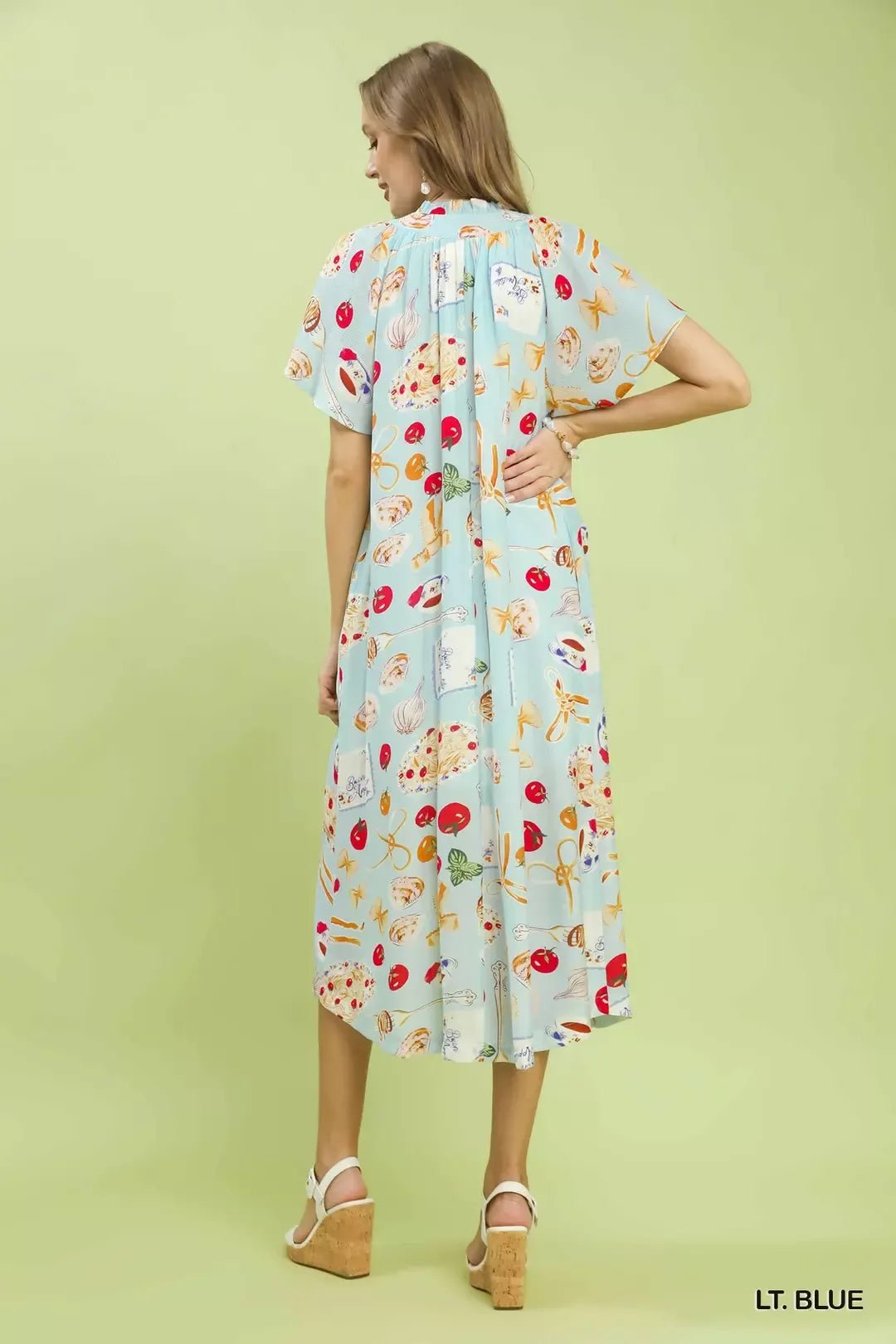 Umgee Abstract Print Flutter Sleeve Midi Dress - Bitsy Gypsy Boutique