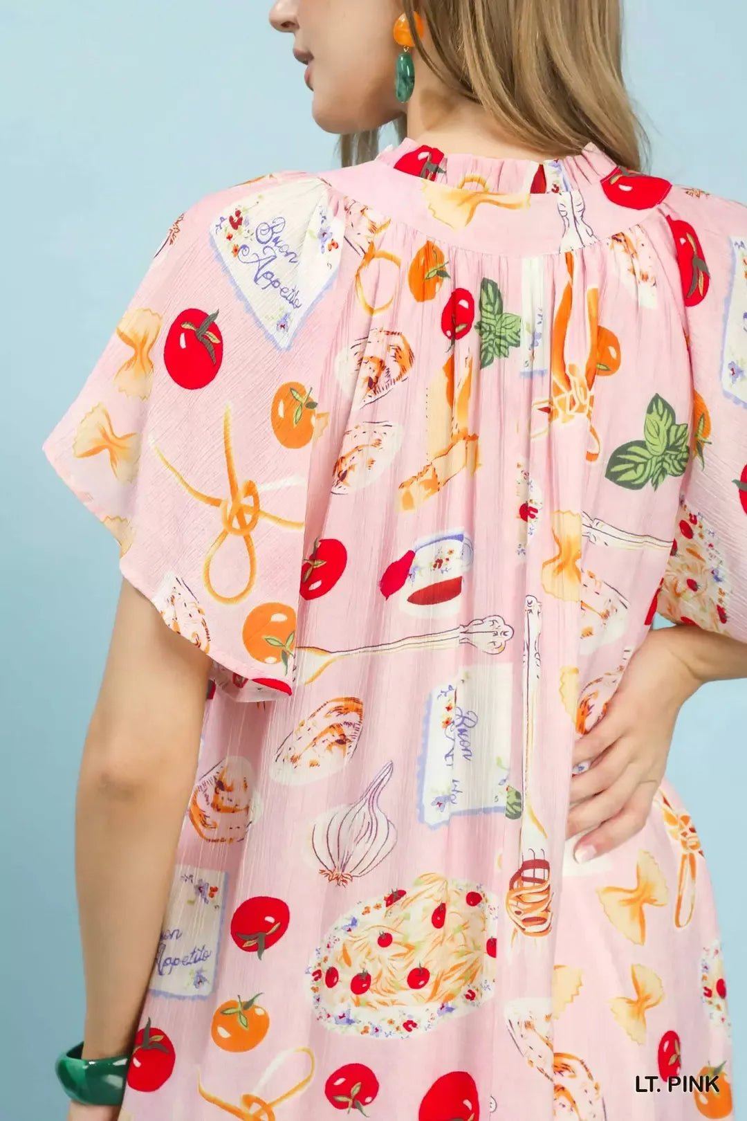 Umgee Abstract Print Flutter Sleeve Midi Dress - Bitsy Gypsy Boutique
