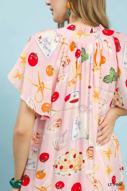 Umgee Abstract Print Flutter Sleeve Midi Dress - Bitsy Gypsy Boutique