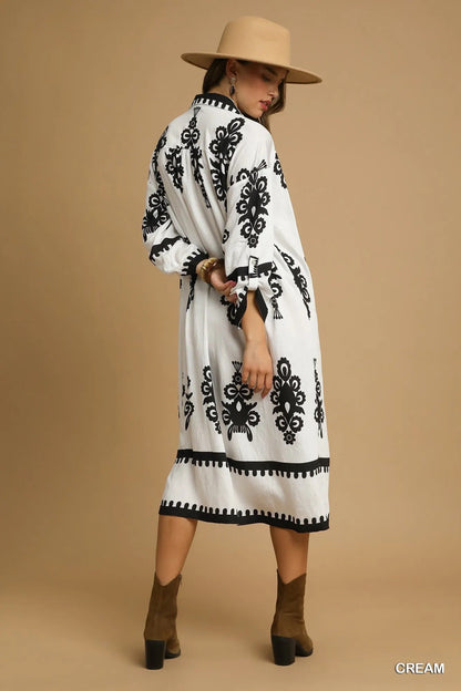 Umgee Abstract Print Midi Dress - Bitsy Gypsy Boutique
