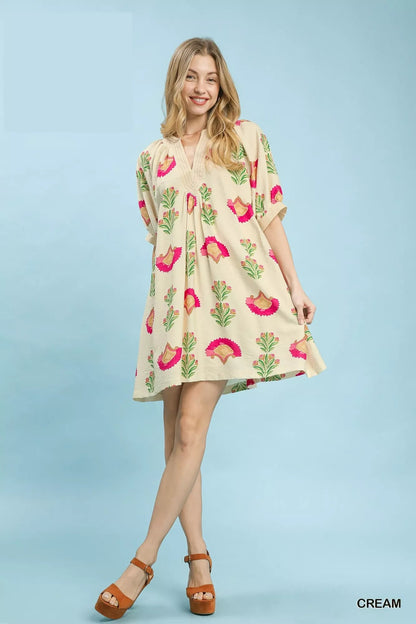 Umgee Abstract Print Mini Dress - Bitsy Gypsy Boutique