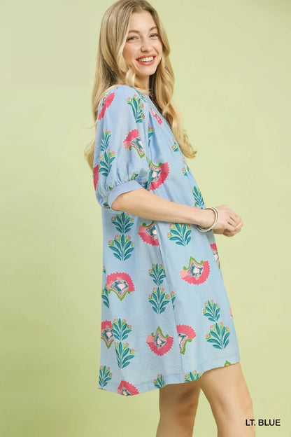 Umgee Abstract Print Mini Dress - Bitsy Gypsy Boutique