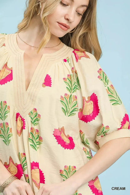 Umgee Abstract Print Mini Dress - Bitsy Gypsy Boutique