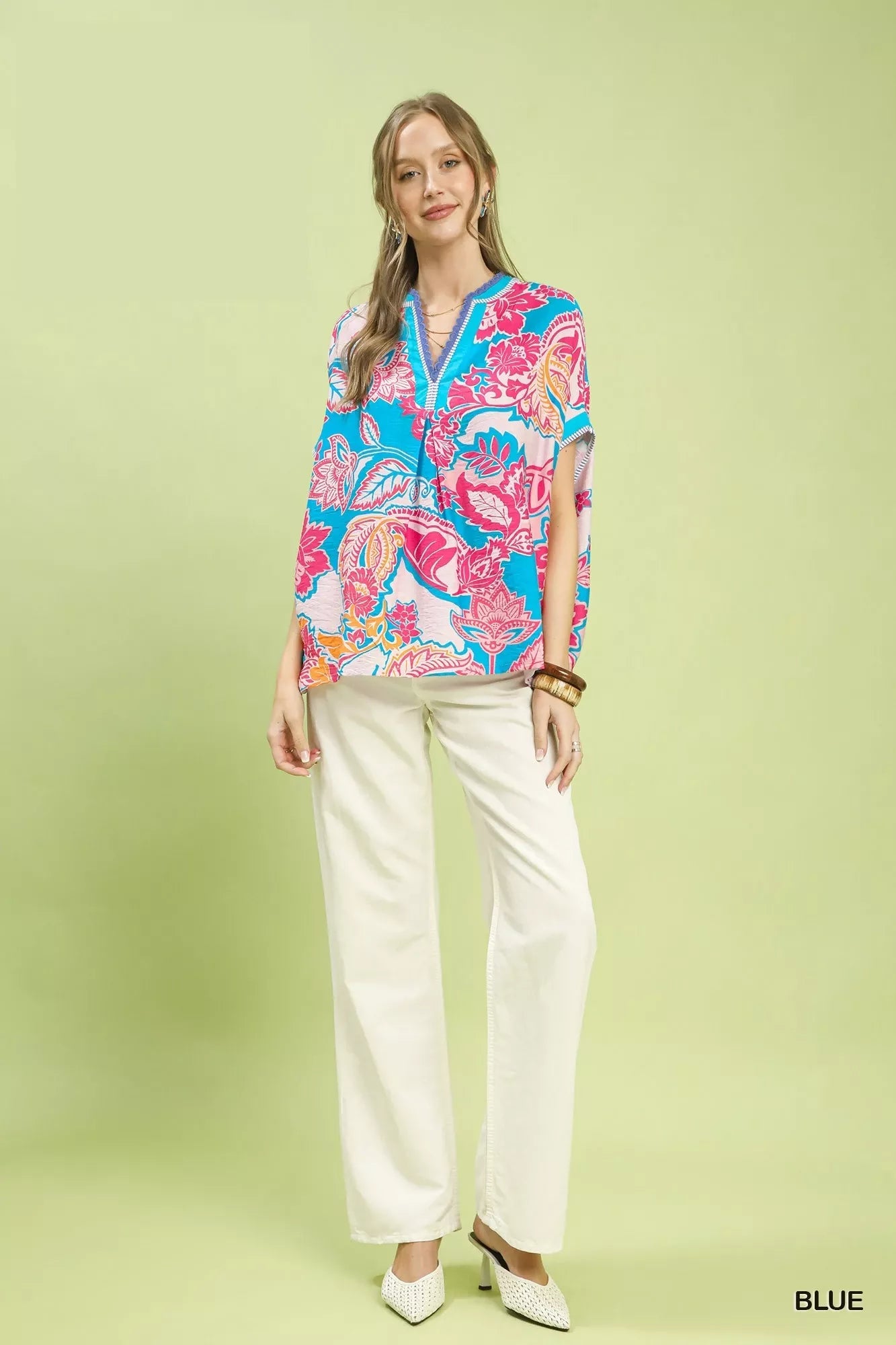 Umgee Abstract Print Oversized Top - Bitsy Gypsy Boutique