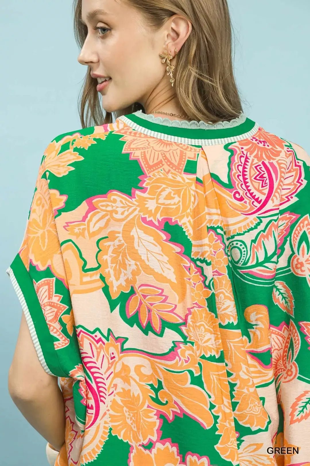 Umgee Abstract Print Oversized Top - Bitsy Gypsy Boutique