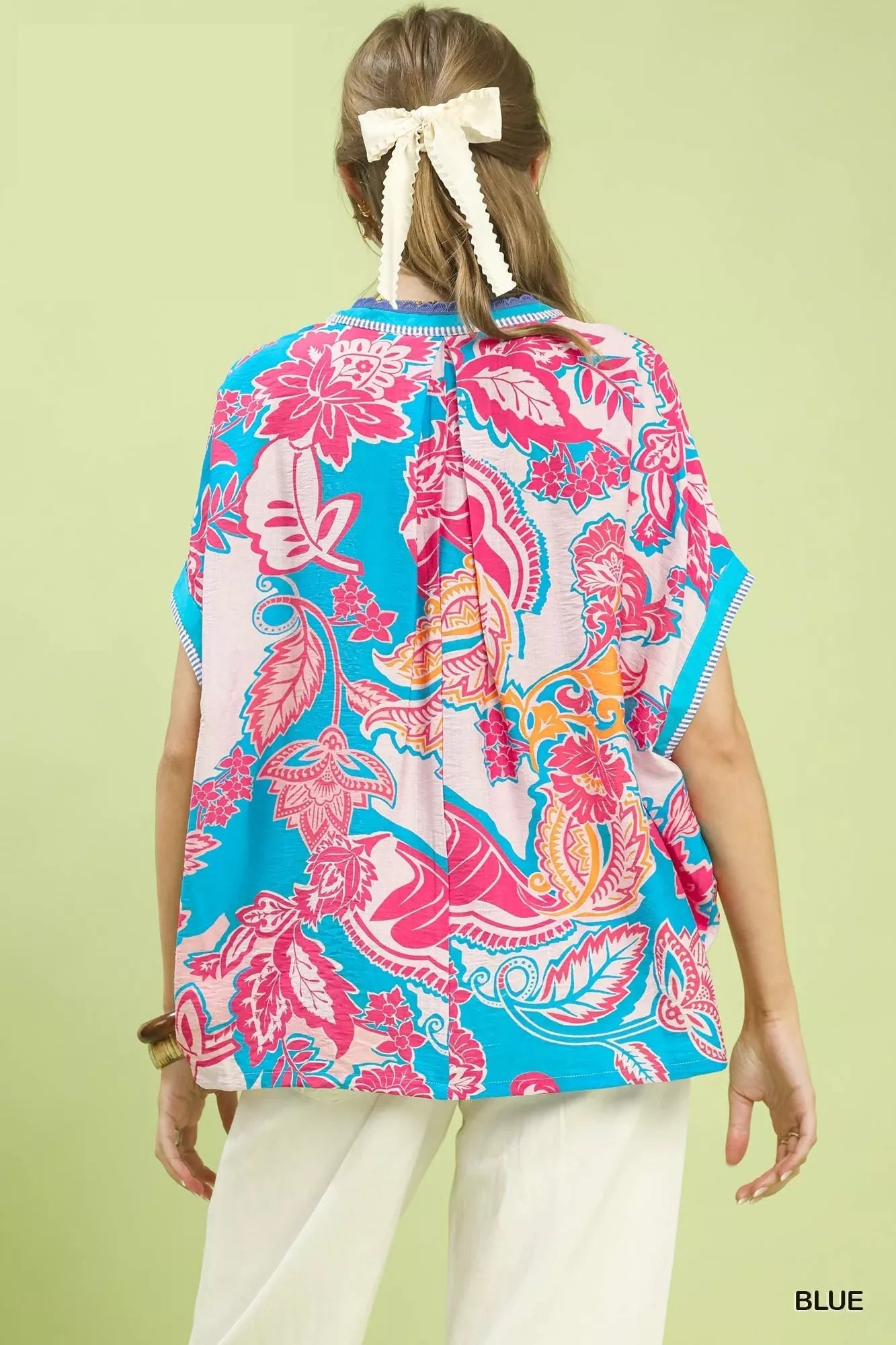 Umgee Abstract Print Oversized Top - Bitsy Gypsy Boutique