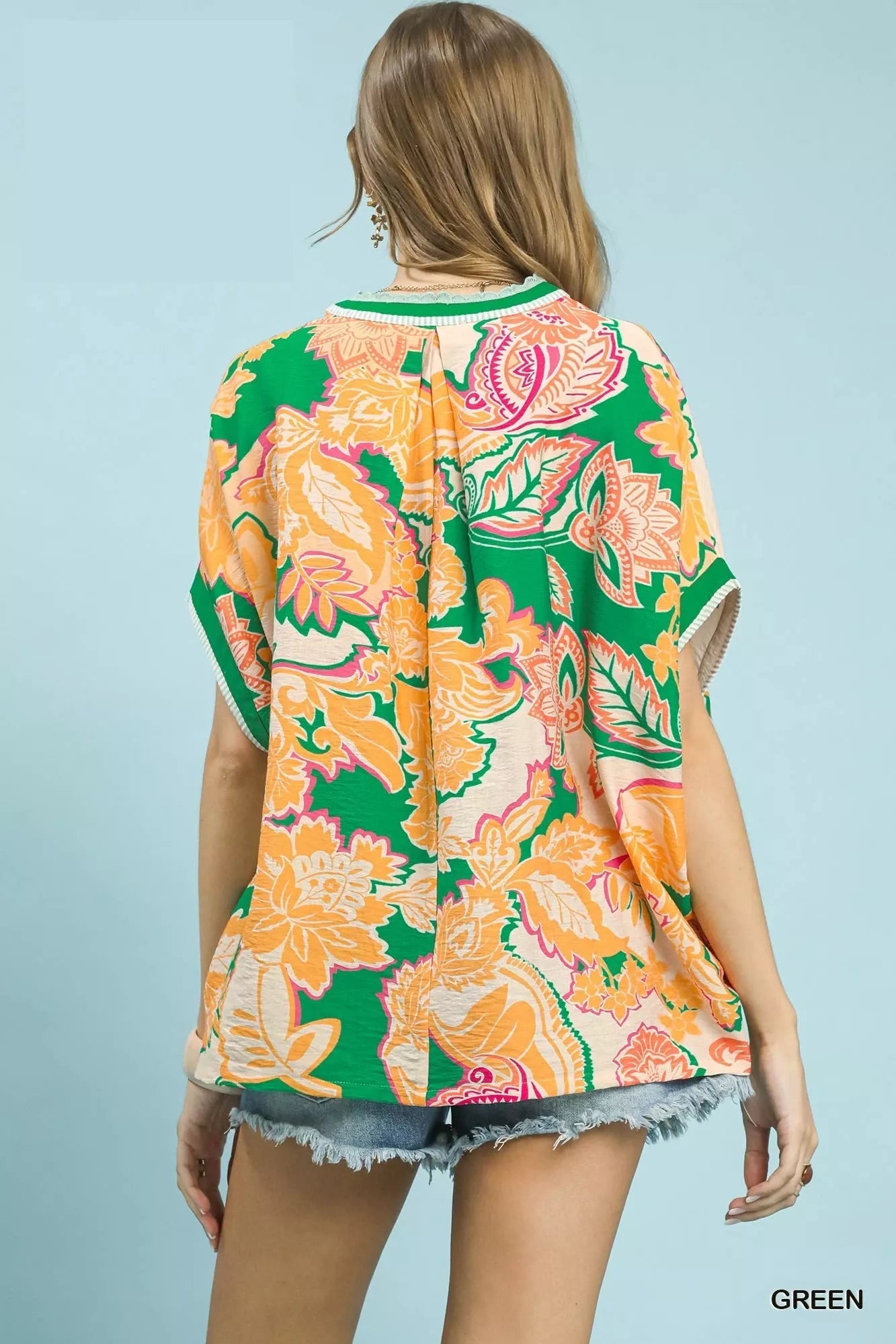 Umgee Abstract Print Oversized Top - Bitsy Gypsy Boutique