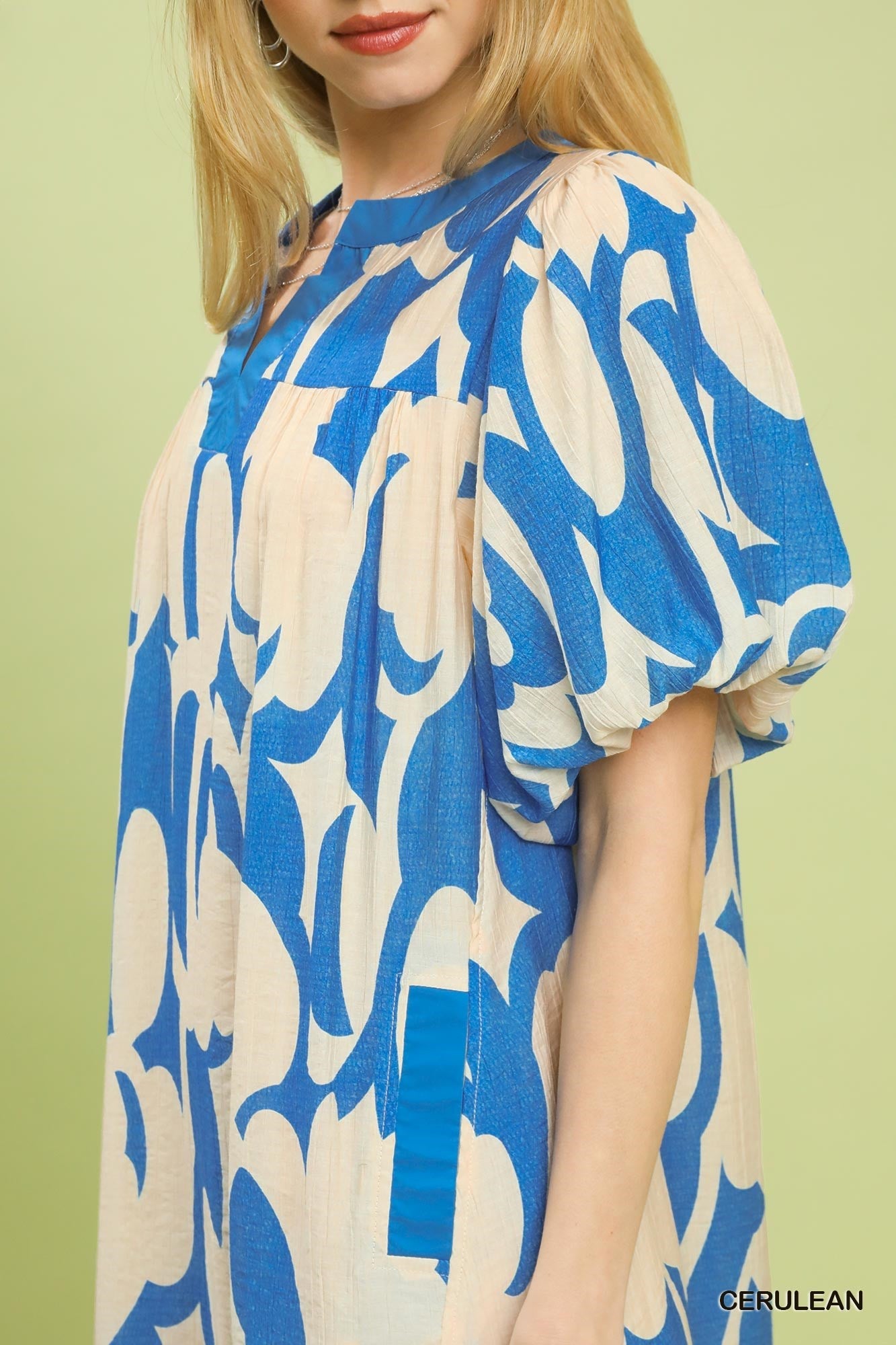 Umgee Abstract Print Puff Sleeve Shift Dress - Bitsy Gypsy Boutique