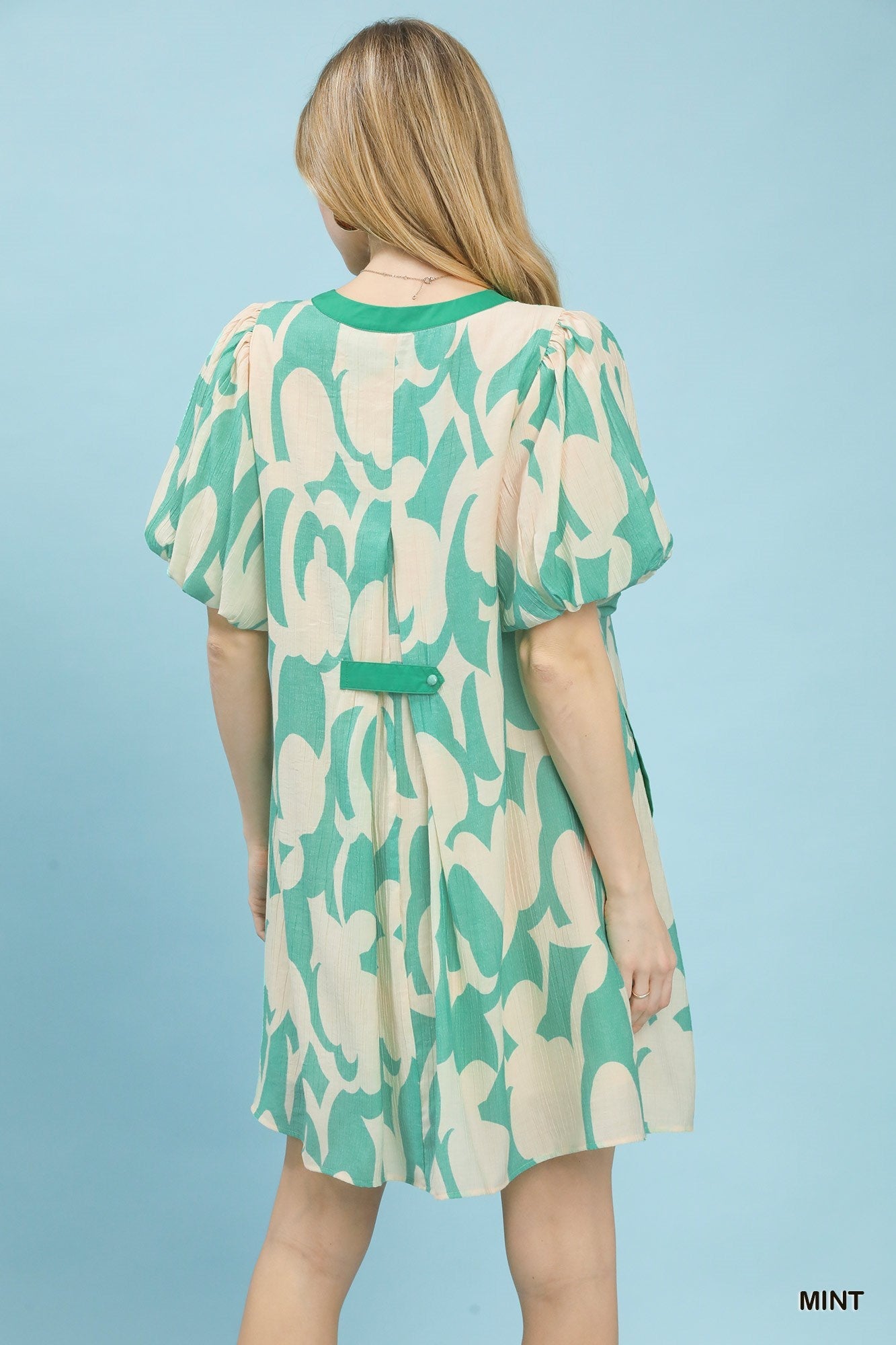 Umgee Abstract Print Puff Sleeve Shift Dress - Bitsy Gypsy Boutique