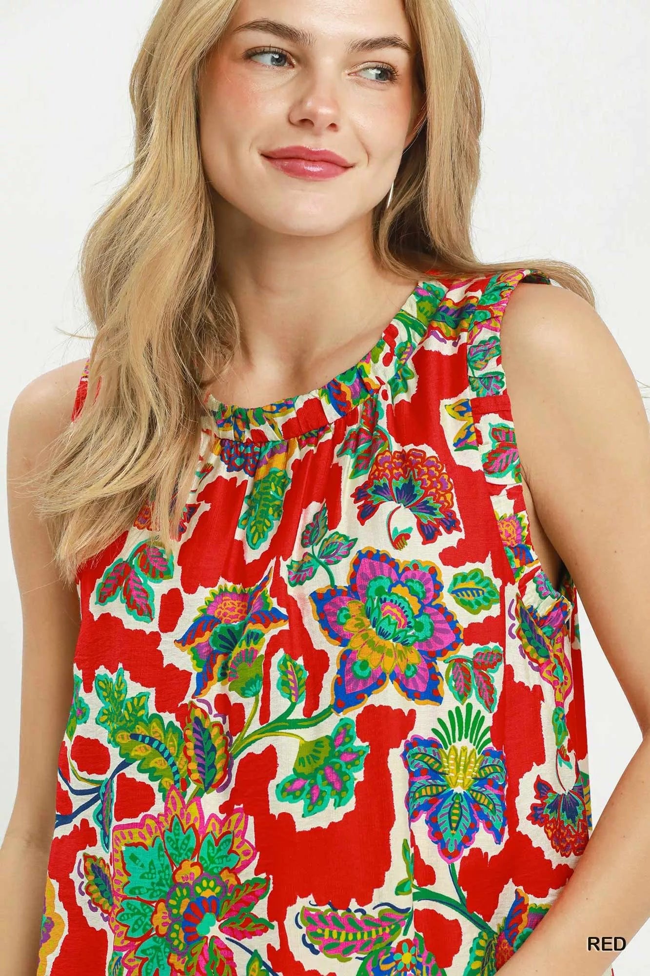 Umgee Abstract Print Sleeveless Shift Dress - Bitsy Gypsy Boutique
