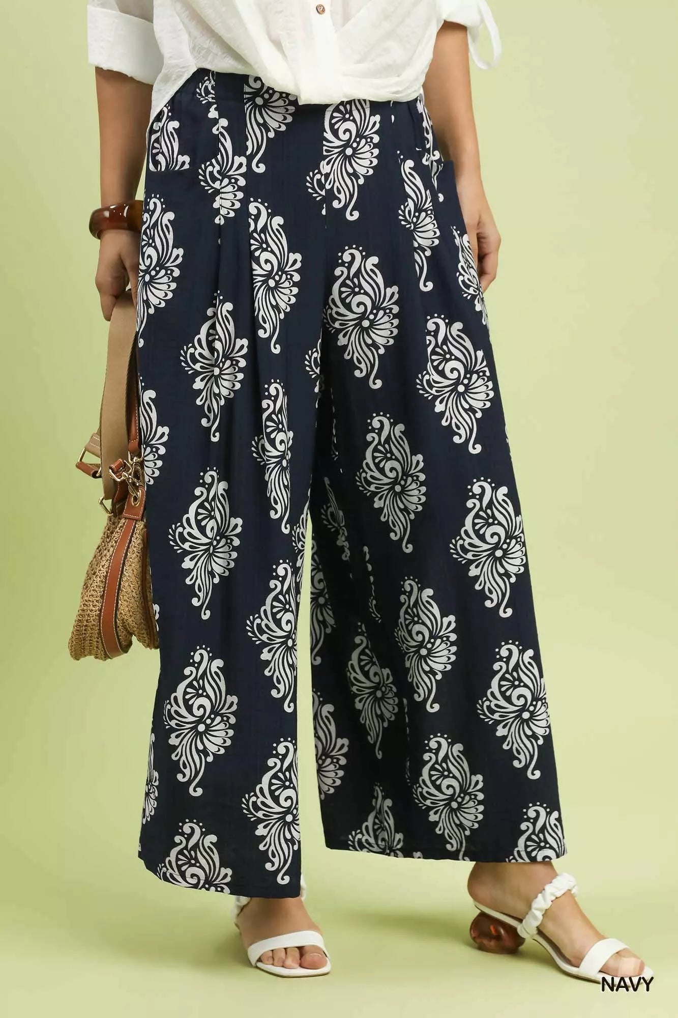 Umgee Abstract Print Wide Leg Pants - Bitsy Gypsy Boutique