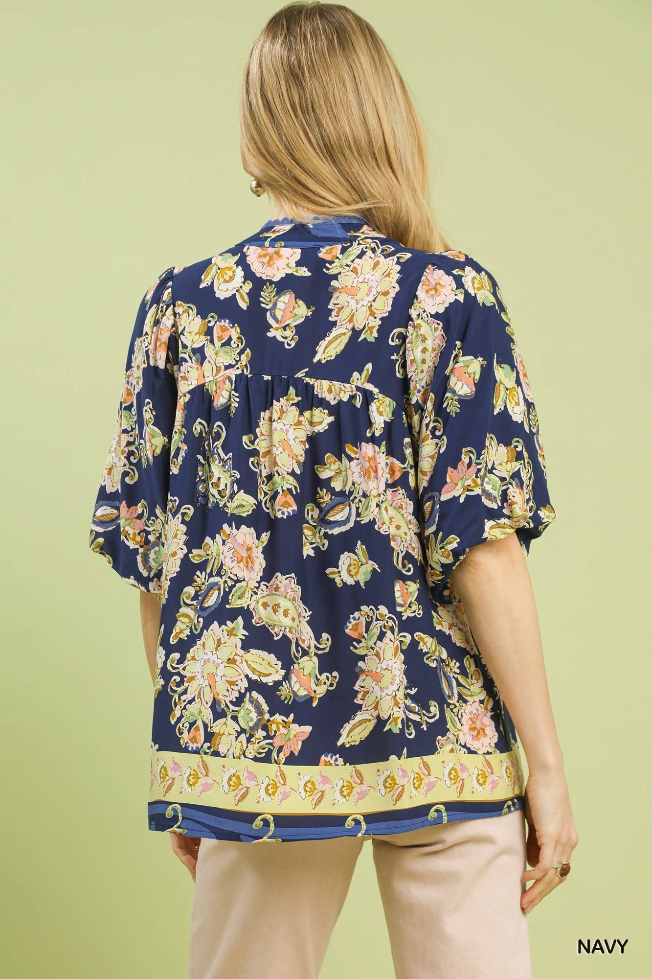 Umgee Apricot Floral Boho Blouse - Bitsy Gypsy Boutique