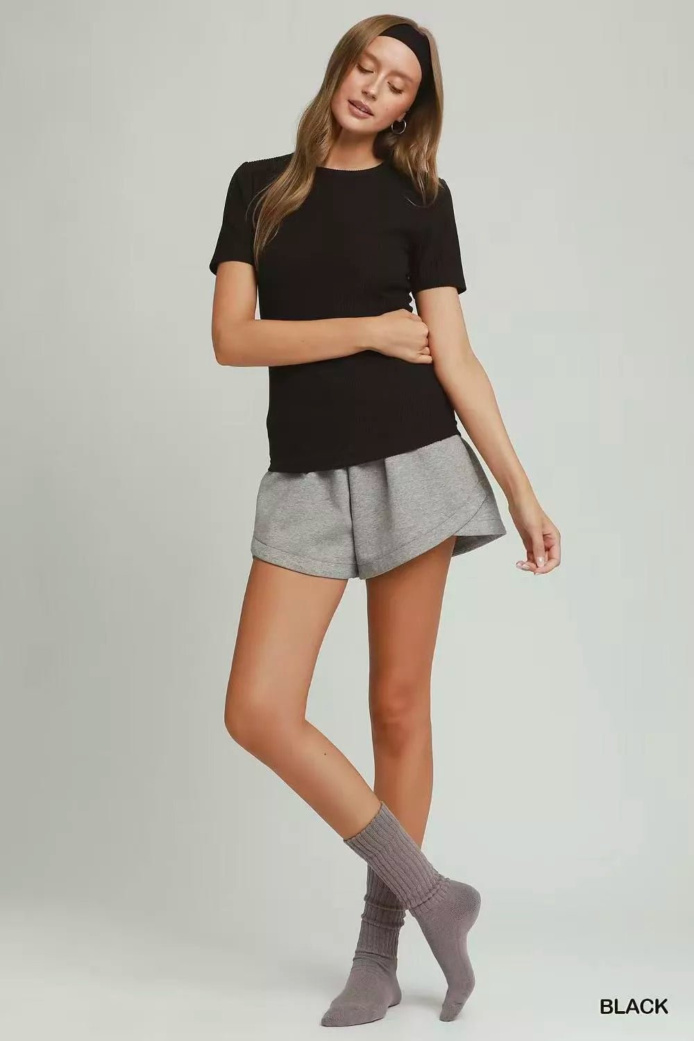 Umgee Brushed Rib Short Sleeve Top - Bitsy Gypsy Boutique