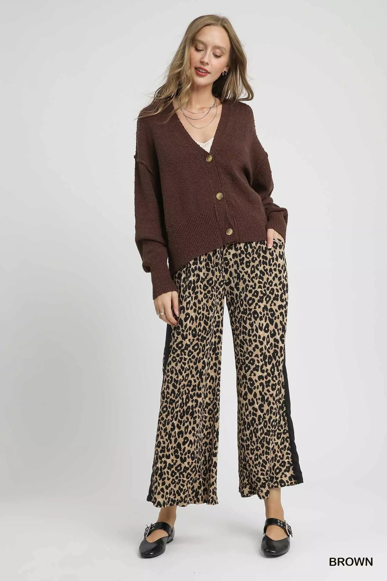 Umgee Button - Front V - Neck Knit Cardigan - Bitsy Gypsy Boutique