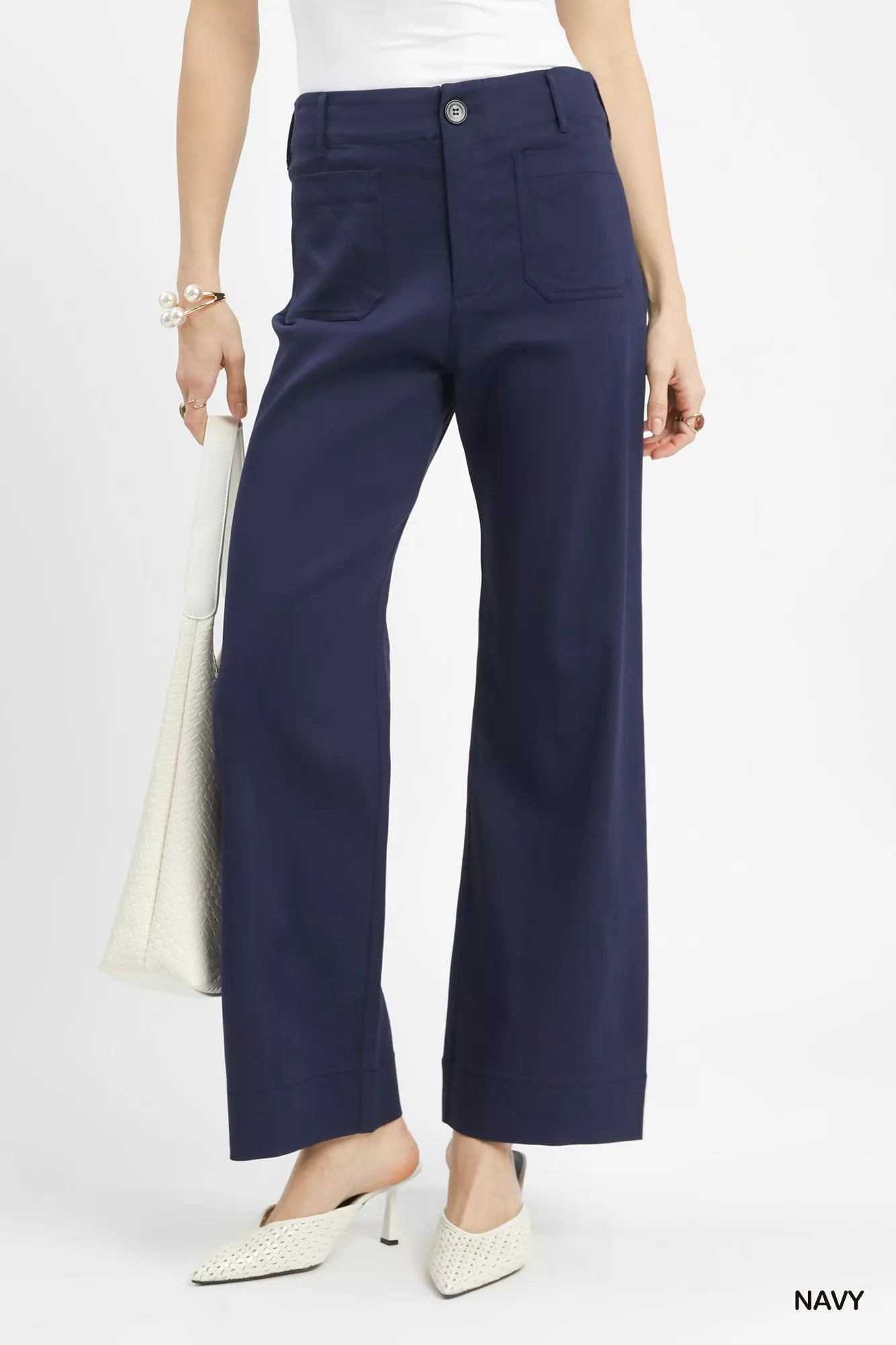 Umgee Button Stretched Pants - Bitsy Gypsy Boutique
