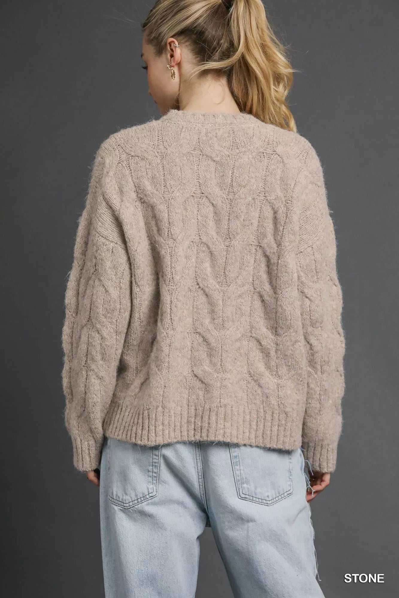 Umgee Cable Knit Cozy Sweater - Bitsy Gypsy Boutique