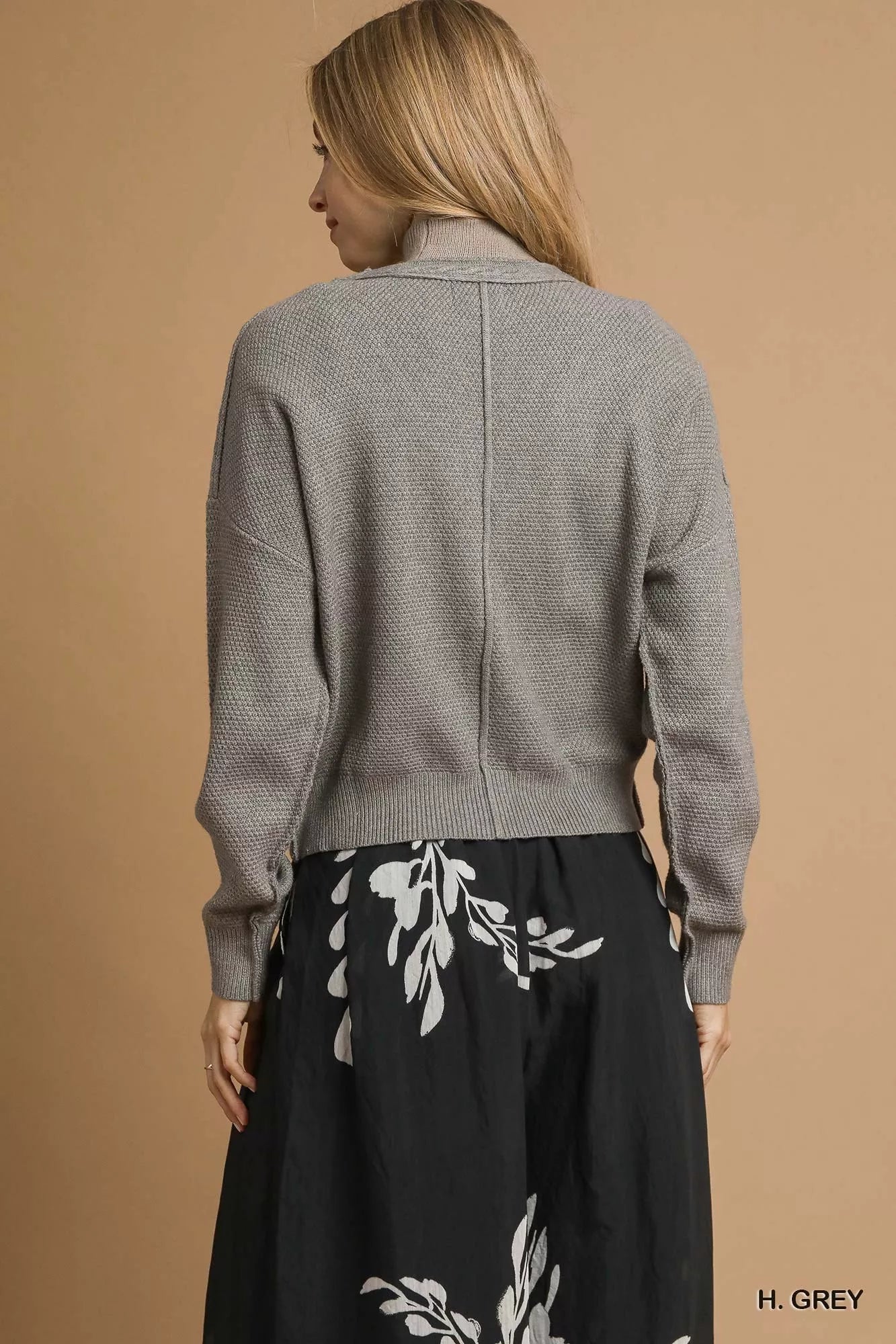 Umgee Chunky Cable Knit V - Neck Button - Up Cardigan - Bitsy Gypsy Boutique