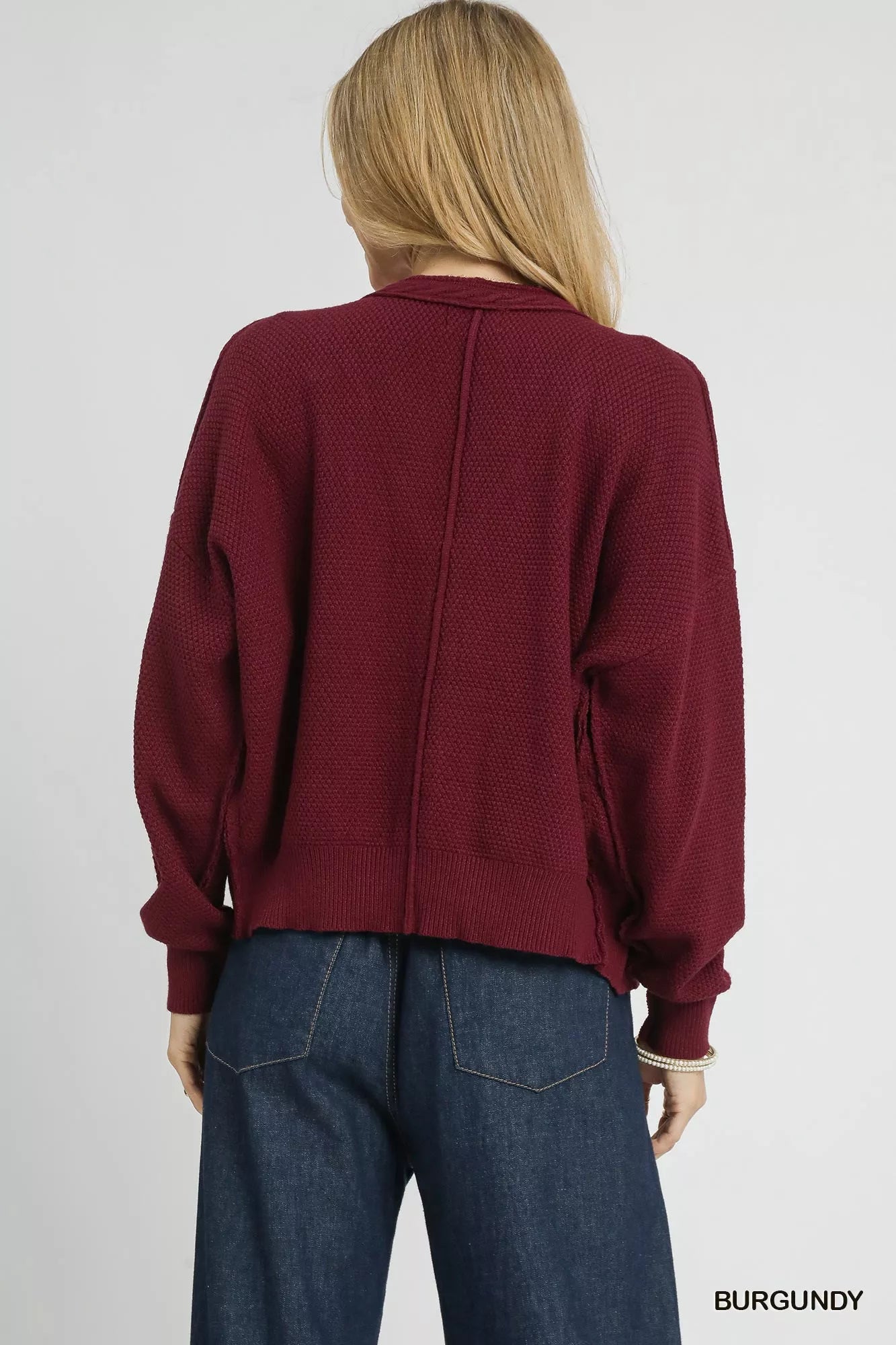 Umgee Chunky Cable Knit V - Neck Button - Up Cardigan - Bitsy Gypsy Boutique