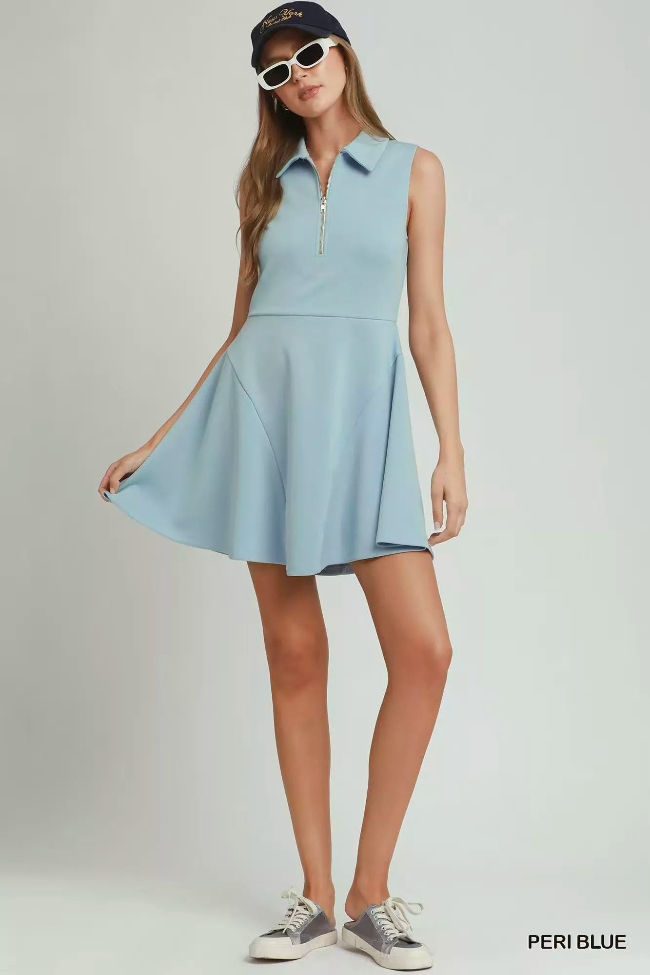 Umgee Collared Quarter Zip Tennis Dress - Bitsy Gypsy Boutique
