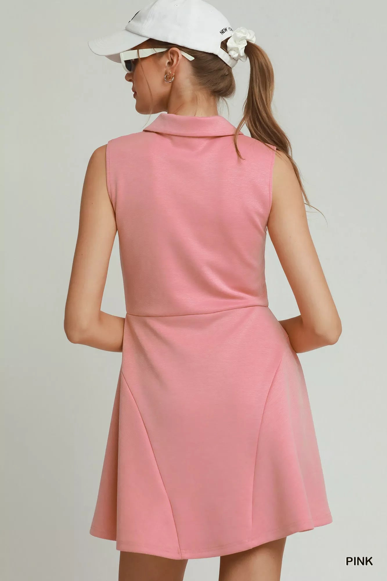 Umgee Collared Quarter Zip Tennis Dress - Bitsy Gypsy Boutique