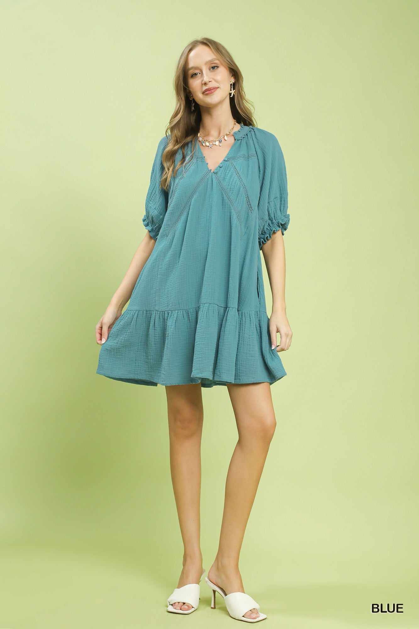 Umgee Cotton Gauze Mini Dress - Bitsy Gypsy Boutique