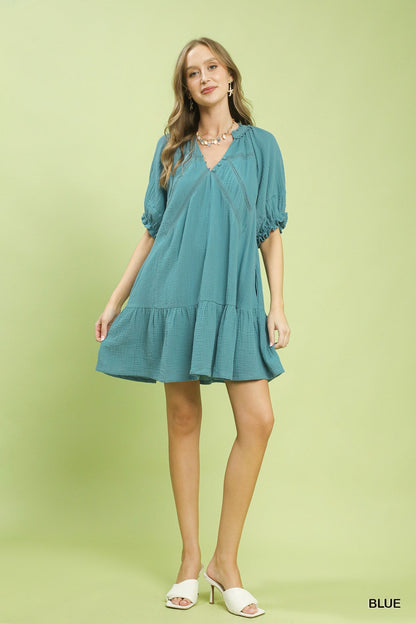 Umgee Cotton Gauze Mini Dress - Bitsy Gypsy Boutique