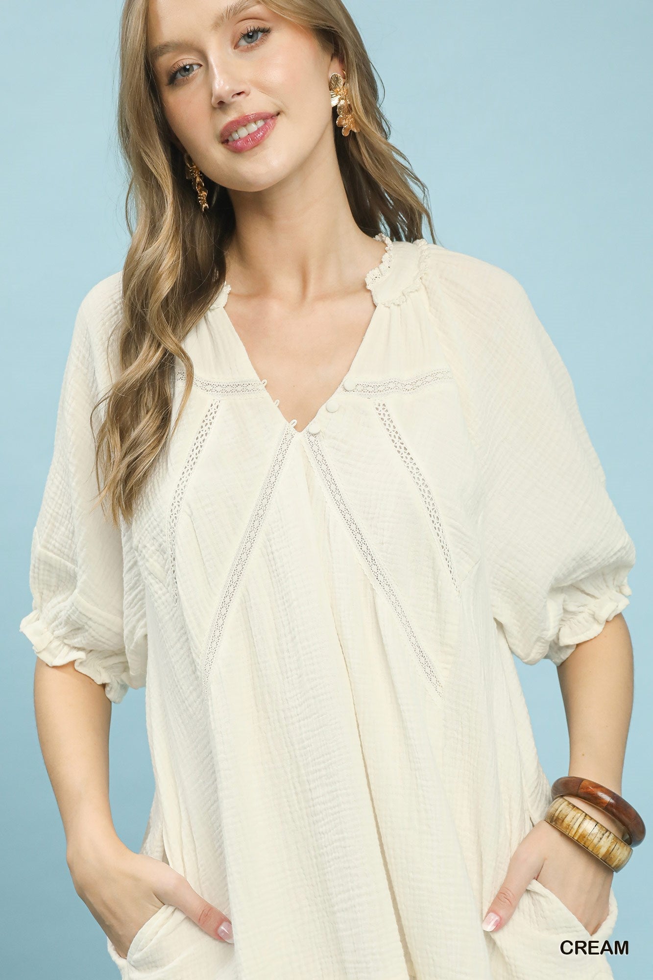 Umgee Cotton Gauze Mini Dress - Bitsy Gypsy Boutique