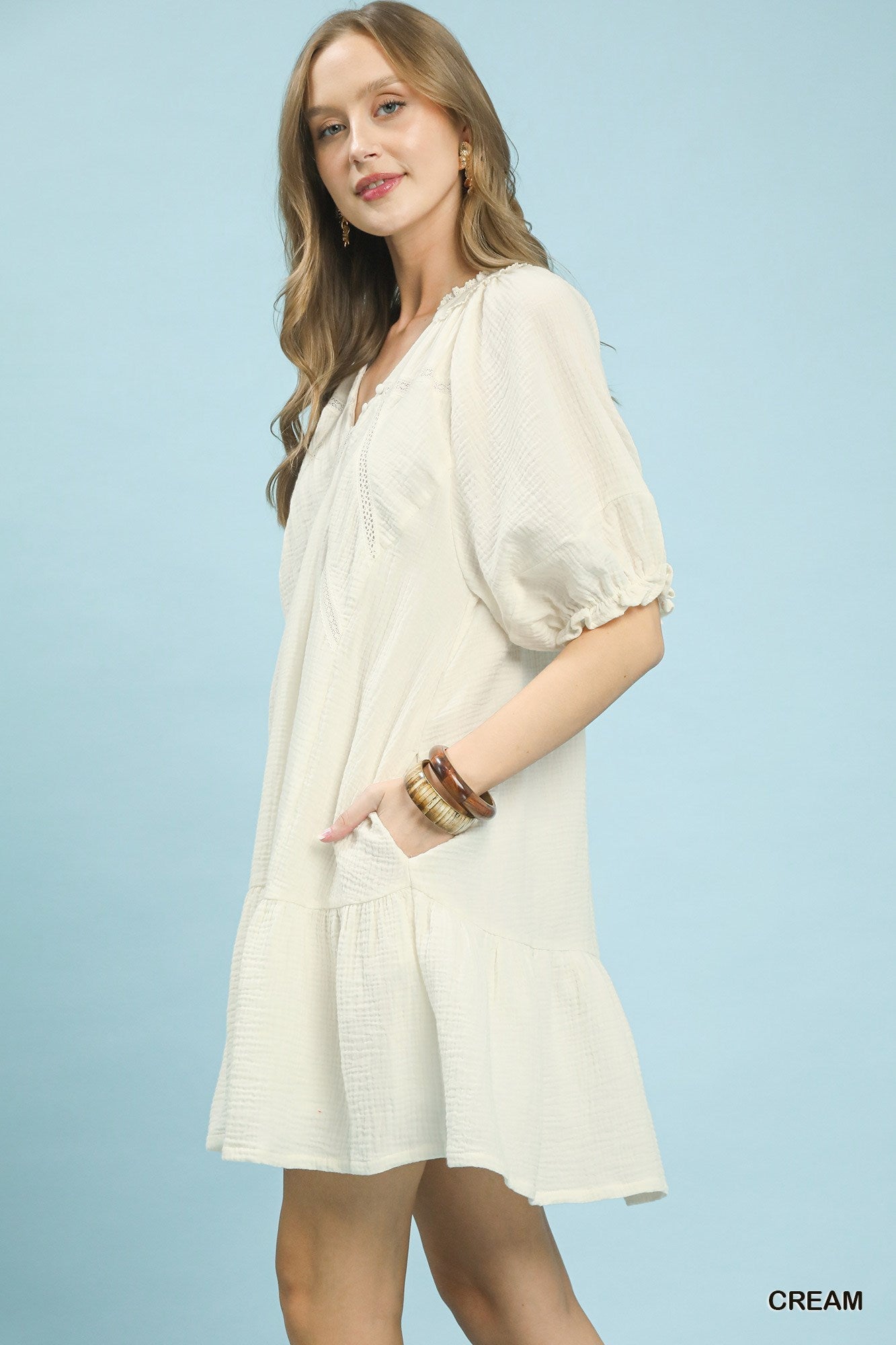 Umgee Cotton Gauze Mini Dress - Bitsy Gypsy Boutique