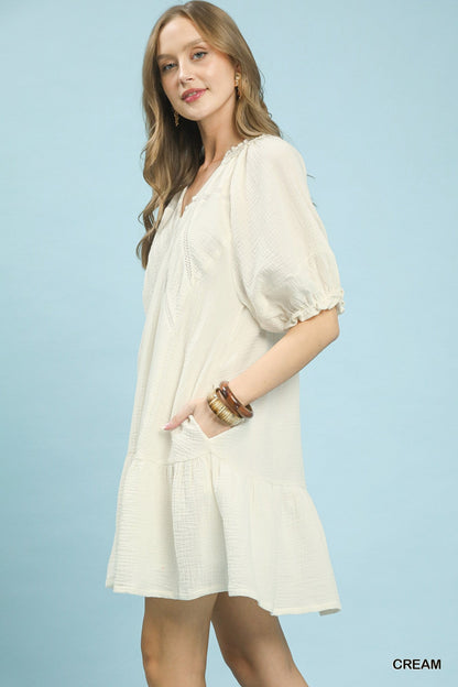 Umgee Cotton Gauze Mini Dress - Bitsy Gypsy Boutique