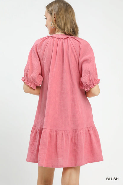 Umgee Cotton Gauze Mini Dress - Bitsy Gypsy Boutique