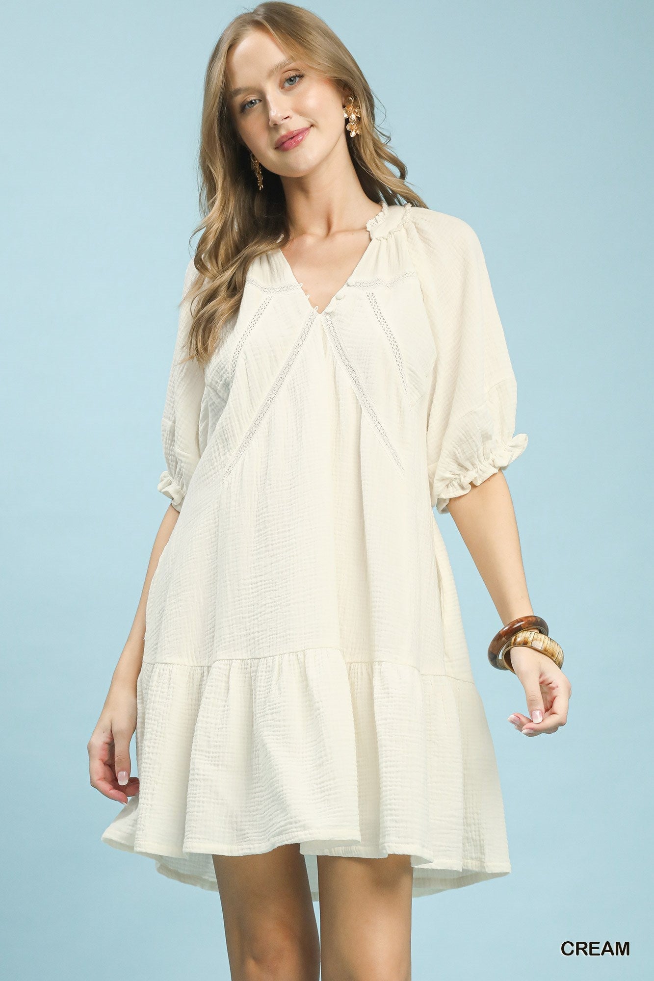 Umgee Cotton Gauze Mini Dress - Bitsy Gypsy Boutique