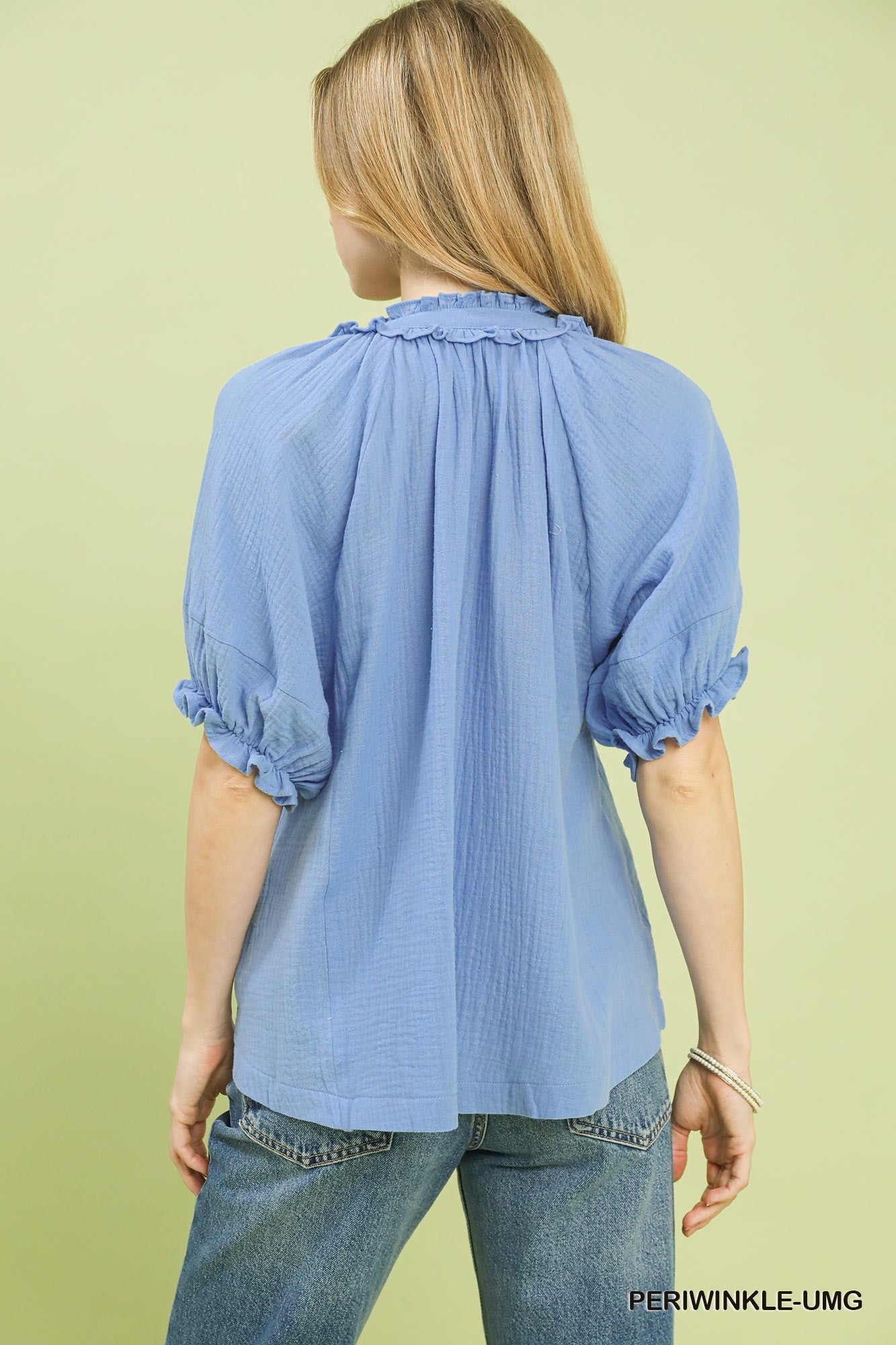 Umgee Cotton Gauze Ruffle Top - Bitsy Gypsy Boutique