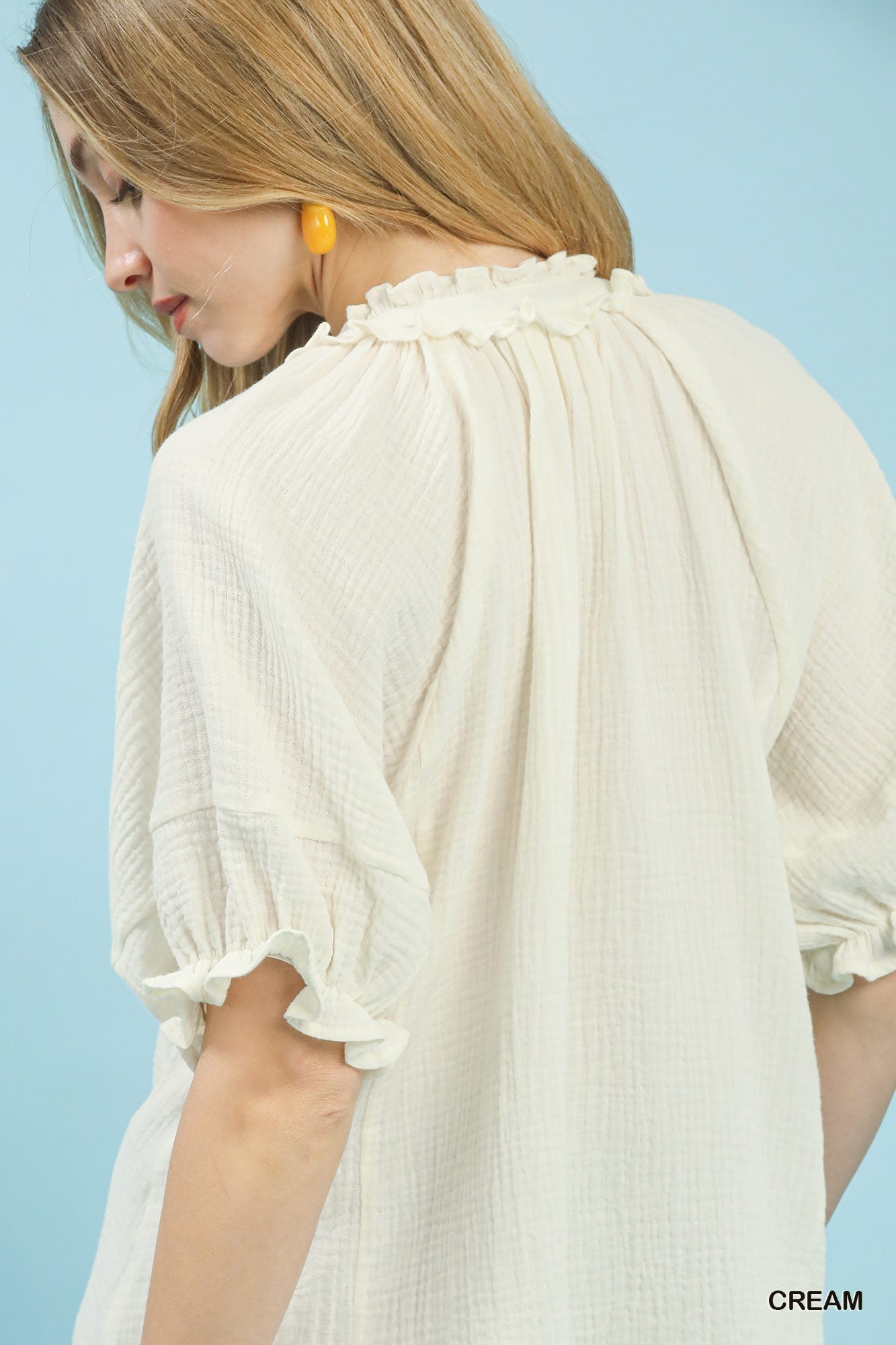 Umgee Cotton Gauze Ruffle Top - Bitsy Gypsy Boutique