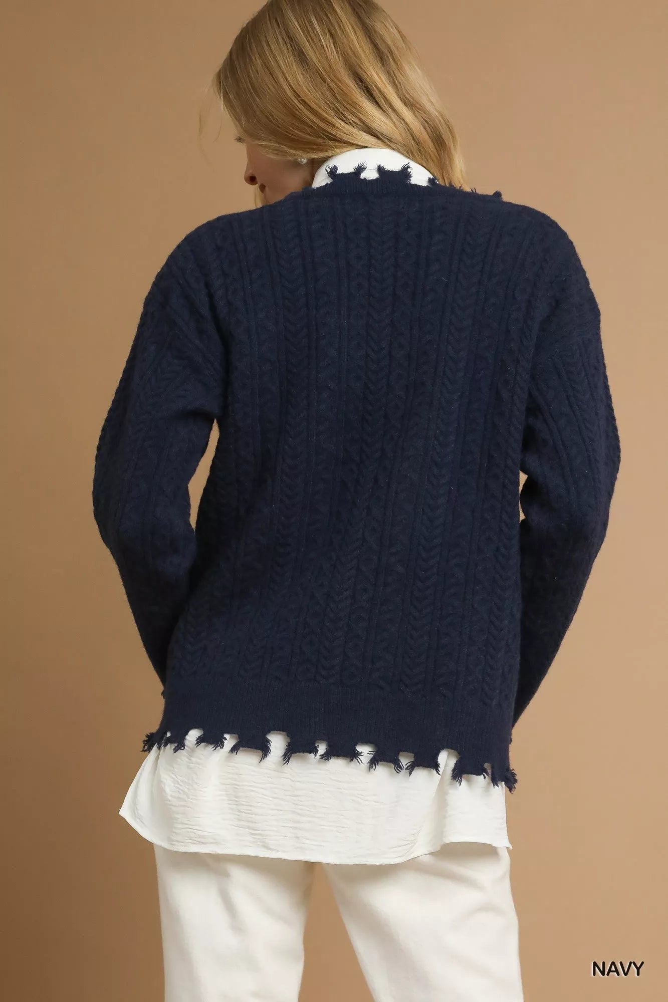 Umgee Distressed American Flag Sweater - Bitsy Gypsy Boutique