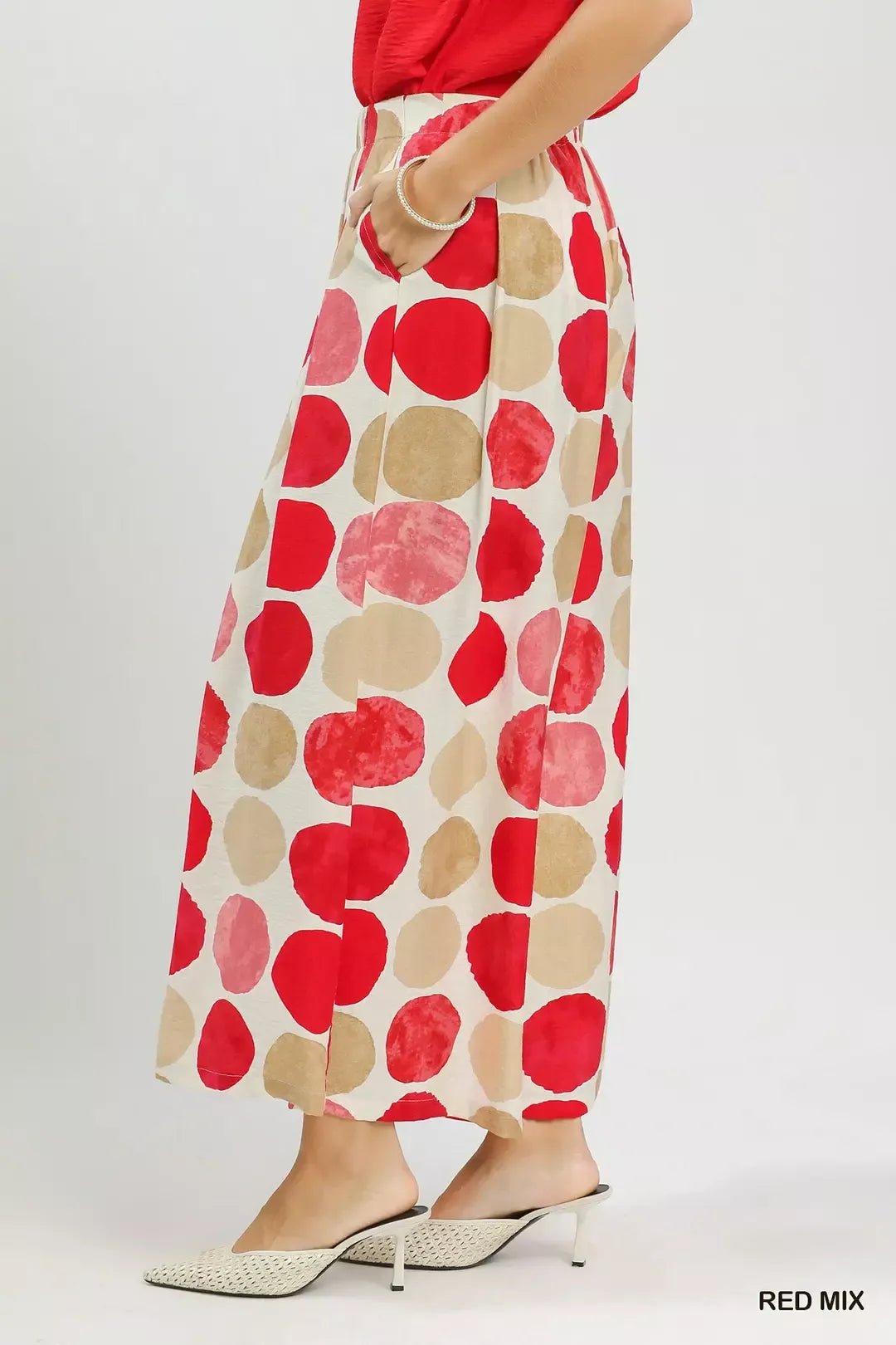 Umgee Dot Print Wide Leg Pants - Bitsy Gypsy Boutique