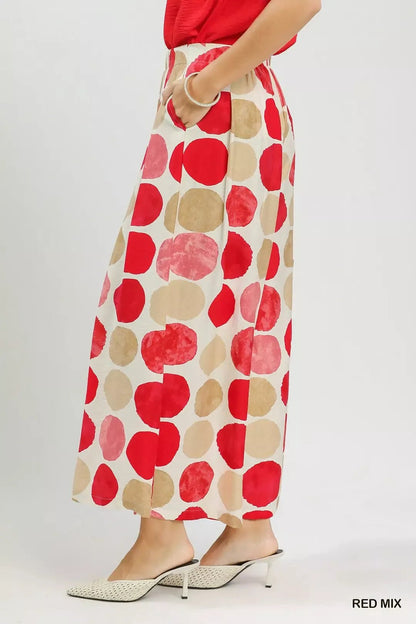 Umgee Dot Print Wide Leg Pants - Bitsy Gypsy Boutique