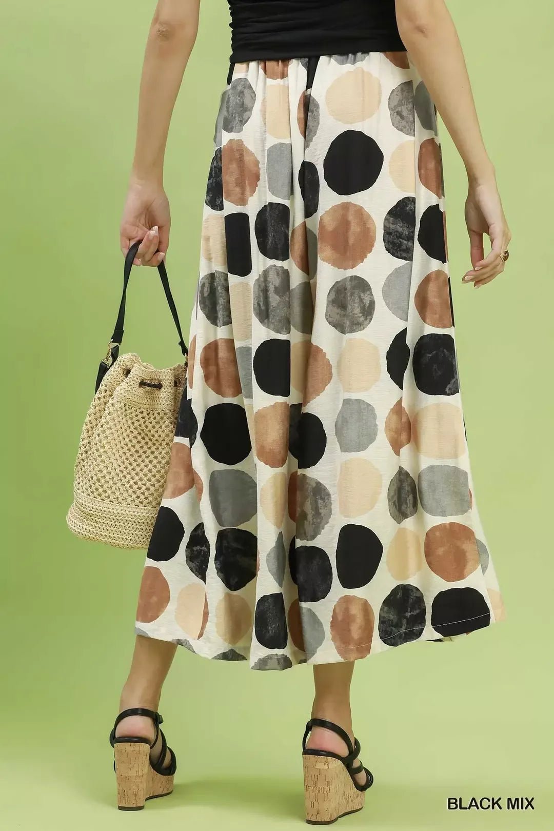 Umgee Dot Print Wide Leg Pants - Bitsy Gypsy Boutique