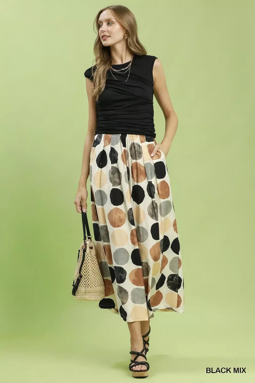 Umgee Dot Print Wide Leg Pants - Bitsy Gypsy Boutique