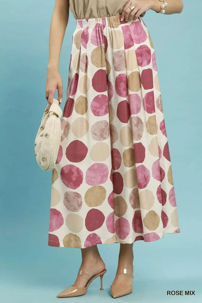 Umgee Dot Print Wide Leg Pants - Bitsy Gypsy Boutique