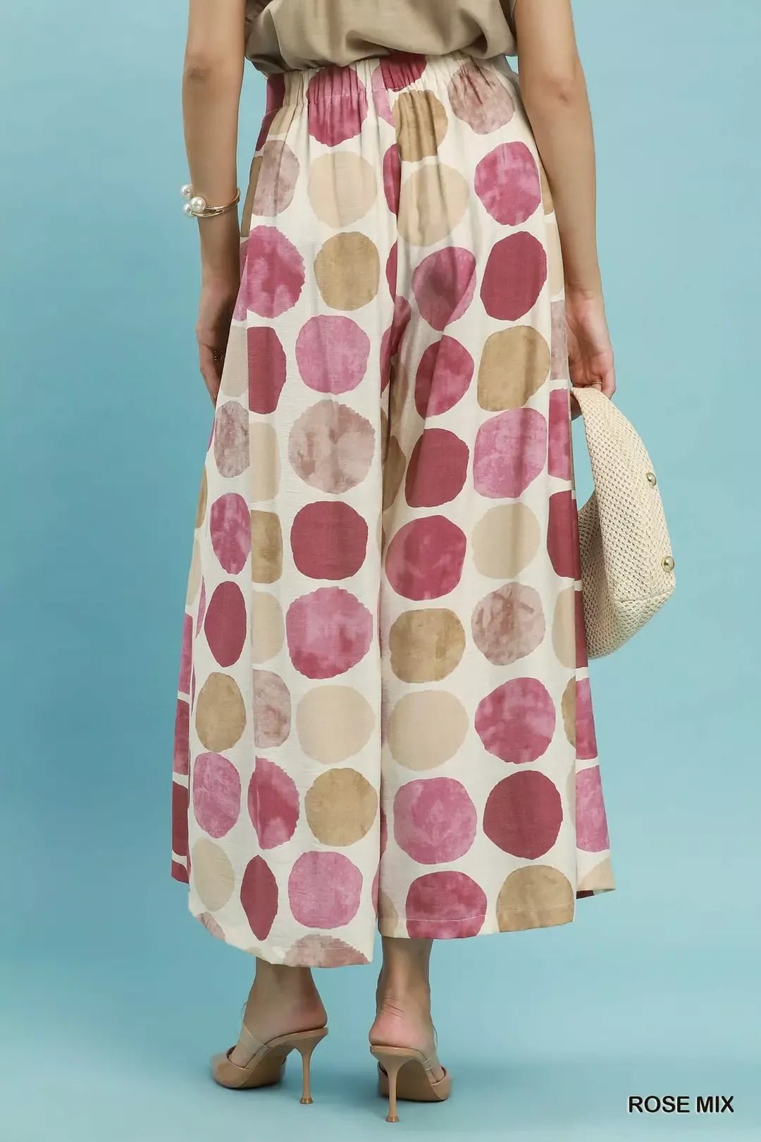 Umgee Dot Print Wide Leg Pants - Bitsy Gypsy Boutique