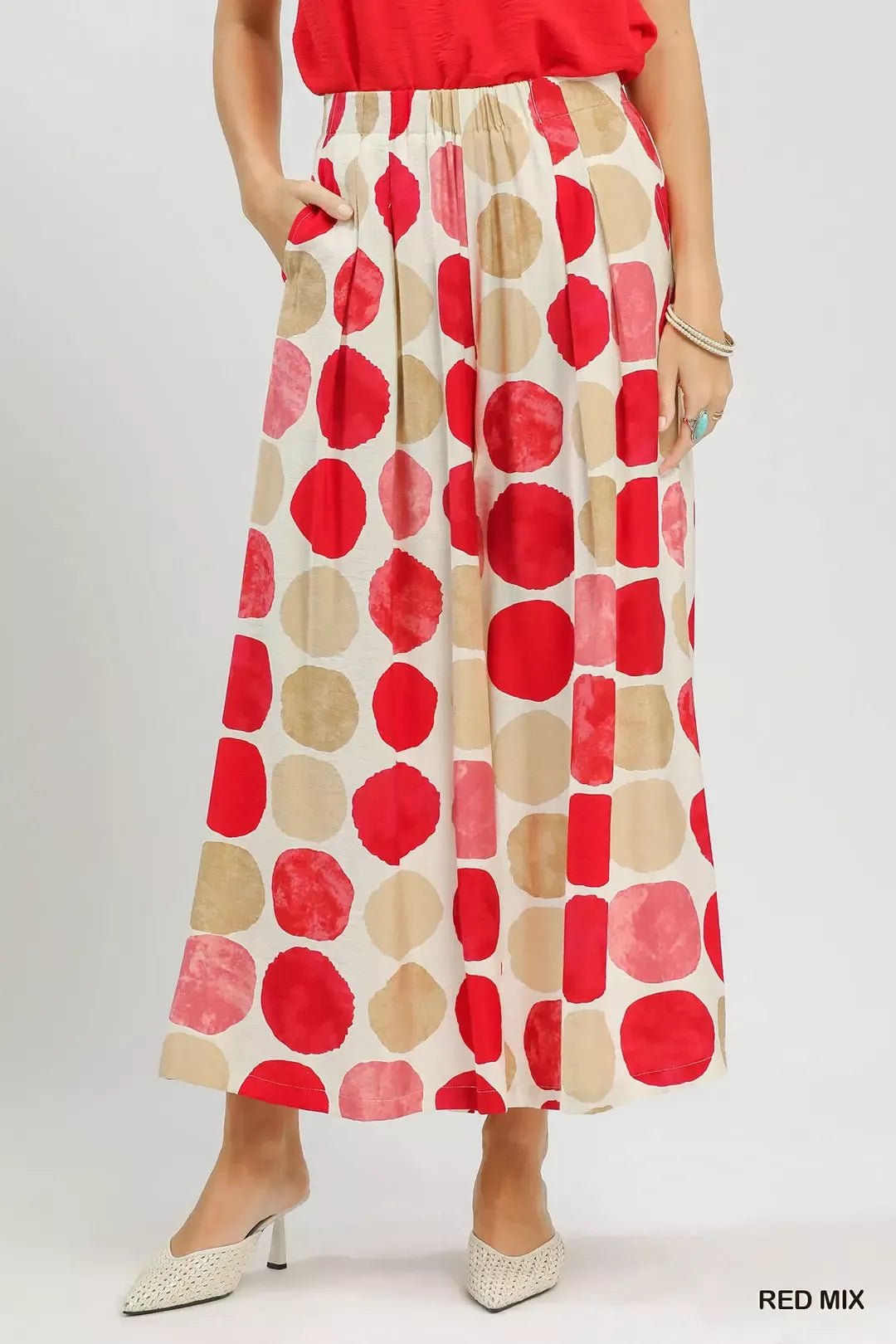 Umgee Dot Print Wide Leg Pants - Bitsy Gypsy Boutique